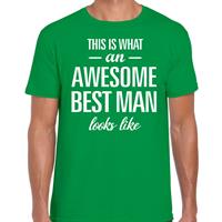 Bellatio Decorations Awesome best man/getuige cadeau t-shirt groen heren -