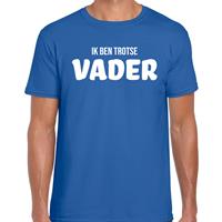 Bellatio Decorations Ik ben trotse vader t-shirt blauw voor heren
