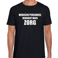 Bellatio Decorations Medisch personeel verdient meer zorg t-shirt zwart voor dames