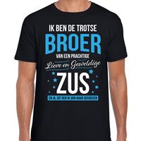 Bellatio Decorations Trotse broer / zus cadeau t-shirt zwart voor heren