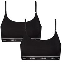 Hugo Bralette, 2er-Pack, verstellbare TrÃger, Labelbund, fÃ¼r Damen, schwarz