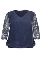 Sheego Tunika mit 3/4-Arm aus Two-Tone-Spitze