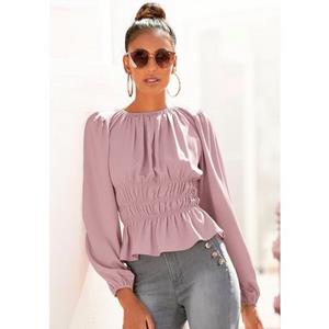 Lascana Blouse met lange mouwen met modieuze rimpelingen, elegante damesblouse, feestelijk