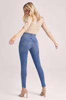 Boohoo Mid Rise Booty Shaping Skinny Jeans, Mid Blue