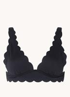 Hunkemöller Triangle bikinitop Scallop Zwart