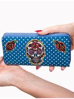 Rockabilly Clothing Dia de Muertos Wallet Teal