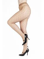 Polka Dot Strumpfhose mit schwarzer Naht