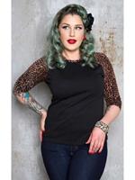 Rockabilly Clothing Raglanshirt mit Leopatch