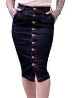 Rockabilly Clothing High-waisted Jeans Bleistiftrock