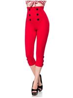 Rockabilly Clothing Retro Caprihose Rot