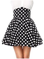 Circle Rock kurz Dot Polka Schwarz