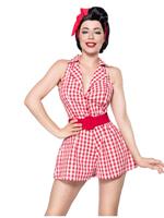 Rockabilly Clothing Jumpsuit Rot/Weiss