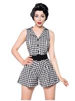 Rockabilly Clothing Jumpsuit Schwarz/Weiss