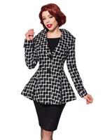 Rockabilly Clothing Vintage Premium Blazer-Jacke in Schwarz/WeiÃŸ