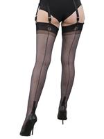 Rockabilly Clothing Fully Fashioned Nylons Cuban Heel Schwarz