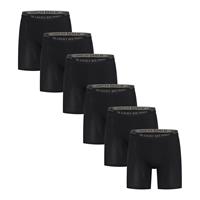 Mario Russo 6-Pack long fit Boxers Heren Zwart