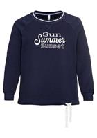 Sheego Sweatshirt mit Frontdruck und Kontrast-Rundhals