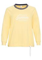 Sheego Sweatshirt mit Frontdruck und Kontrast-Rundhals