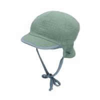 Sterntaler Omkeerbare peaked cap met nekbescherming lichtblauw