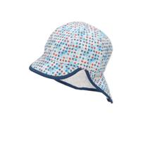 Sterntaler Peaked Cap met nekbeschermer Squiggle Wit