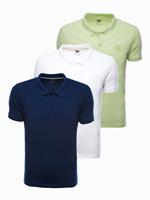 Ombre Poloshirt heren | korte mouw | 3-pak | effen | Italian-Style.nl, 