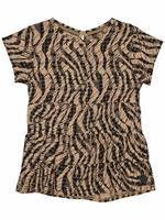 LEVV Meisjes blouse - Tess - AOP Camel zebra