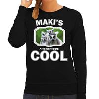 Bellatio Dieren maki apen sweater Zwart