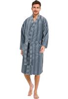 Pastunette luxe grijze heren kimono met strepen