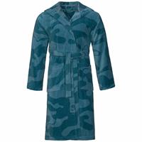 Vossen badjas unisex petrol Legerprint met capuchon