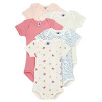 PETIT BATEAU Set van 5 rompers met korte mouwen, in katoen