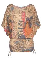 Buffalo Lang shirt met hagedisprint, elastische strandjurk, zomerjurk