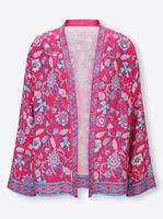 Lange blouse in fuchsia/hemelsblauw bedrukt van Linea Tesini