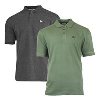 Donnay Donnay Heren - 2-Pack - Polo shirt Noah - Donkergrijs & Legergroen