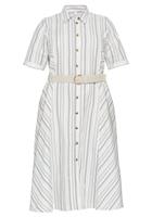 Sheego Blusenkleid gestreift, mit Gürtel