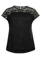 Sheego Spitzenshirt mit Spitzenpasse an der Schulterpartie