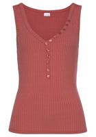 Lascana Ripptanktop mit Zierknöpfen