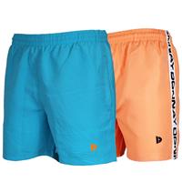 Donnay Donnay Heren - 2-Pack - Zwemshort Toon & Kay - Sea Blue & Neon Oranje