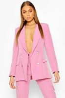 Double Breasted Military Blazer, Blush