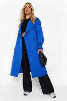 Plus Belted Trench Coat, Cobalt