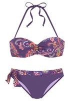 Vivance Bügel-Bandeau-Bikini mit lilafarbenem Paisleyprint
