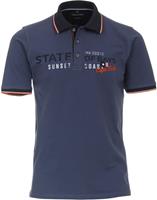 Casa Moda Poloshirt Dunkelblau Print 
