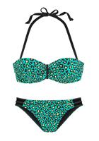 Bruno Banani Beugelbikini in bandeaumodel met turquoisekleurige animal-print