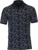 Casa Moda Poloshirt Dunkelblau Blumenmuster