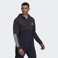 adidas Essentials Colorblock Fleece Kapuzenjacke Grau