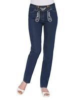 Your Look... for less! Dames Folklorejeans dark-blue Größe