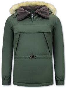 Beluomo Anorak winterjas met bontkraag