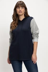 Ulla Popken Hoodie Hoodie Schriftmotiv-Bänder Kapuze Langarm