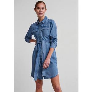 pieces Jeanskleid PCOSALINA LS MIDI DNM MB DRESS NOOS BC