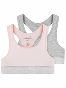 Name it 2-pak meisjes Topje - Zwart Solid - Meisjes katoenen bralette - BH Top