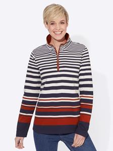 sweatshirt in marine/rood gestreept van heine